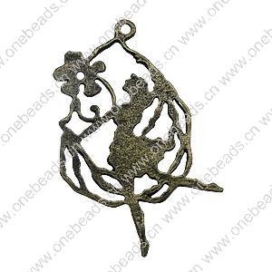 Pendant. Fashion Zinc Alloy Jewelry Findings. People 61x35mm，Sold by Bag 