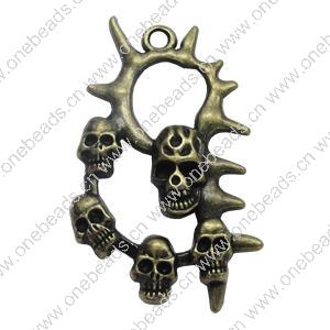 Pendant. Fashion Zinc Alloy Jewelry Findings. skeleton 64x39mm，Sold by PC 