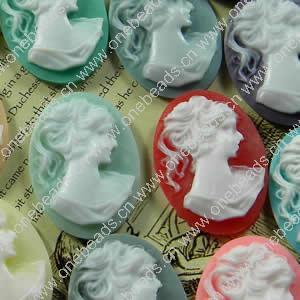 Cameos, Resin Beads, A Grade, Fashion Jewelry findings, 18x25mm, Sold by PC