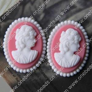 Cameos, Resin Beads, A Grade, Fashion Jewelry findings, 18x25mm, Sold by PC