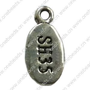 Pendant. Fashion Zinc Alloy Jewelry Findings. Flat oval 11x9mm. Sold by Bag