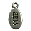 Pendant. Fashion Zinc Alloy Jewelry Findings. Flat oval 11x9mm. Sold by Bag
