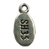 Pendant. Fashion Zinc Alloy Jewelry Findings. Flat oval 11x9mm. Sold by Bag