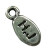 Pendant. Fashion Zinc Alloy Jewelry Findings. Flat oval 14x6mm. Sold by Bag
