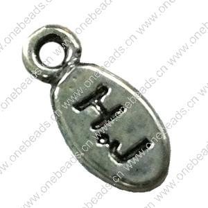 Pendant. Fashion Zinc Alloy Jewelry Findings. Flat oval 14x6mm. Sold by Bag