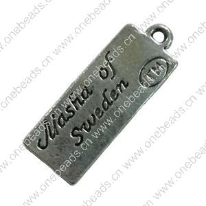 Pendant. Fashion Zinc Alloy Jewelry Findings. Rectangle 27x10mm. Sold by Bag