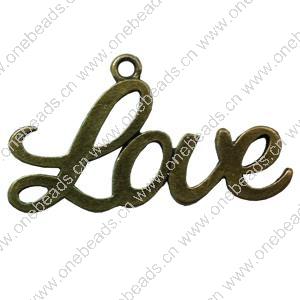 Pendant. Fashion Zinc Alloy Jewelry Findings. Letter 40x23mm. Sold by Bag