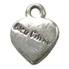 Pendant. Fashion Zinc Alloy Jewelry Findings. Heart 13x10mm. Sold by Bag
