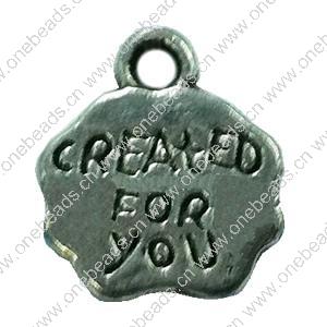 Pendant. Fashion Zinc Alloy Jewelry Findings. 12x11mm. Sold by Bag