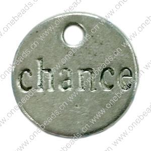 Pendant. Fashion Zinc Alloy Jewelry Findings. Flat Round 14mm. Sold by Bag