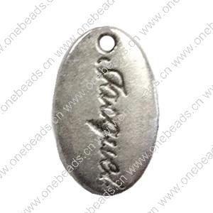 Pendant. Fashion Zinc Alloy Jewelry Findings. Flat oval 13x8mm. Sold by Bag