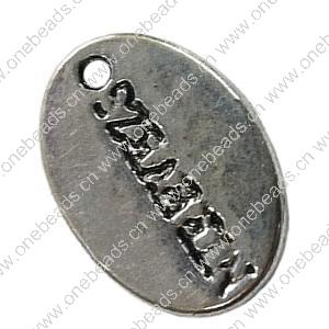 Pendant. Fashion Zinc Alloy Jewelry Findings. Flat oval 16x12mm. Sold by Bag