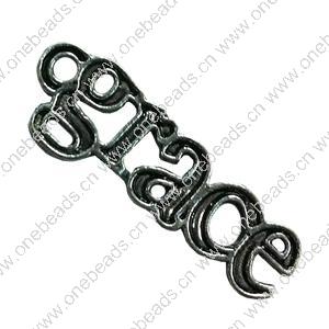 Pendant. Fashion Zinc Alloy Jewelry Findings. Letter 26x9mm. Sold by Bag