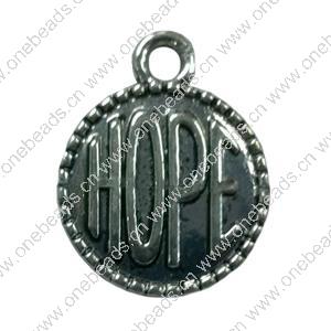 Pendant. Fashion Zinc Alloy jewelry findings. Flat Round 18x15mm. Sold by Bag