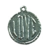 Pendant. Fashion Zinc Alloy jewelry findings. Flat Round 18x15mm. Sold by Bag
