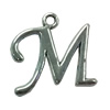 Pendant. Fashion Zinc Alloy jewelry findings. letter 28x38mm. Sold by Bag
