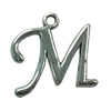 Pendant. Fashion Zinc Alloy jewelry findings. letter 28x38mm. Sold by Bag