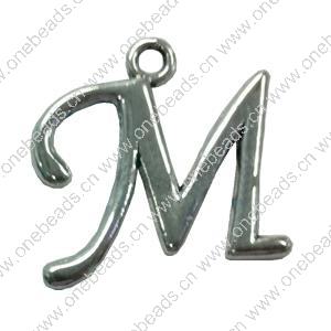Pendant. Fashion Zinc Alloy jewelry findings. letter 28x38mm. Sold by Bag