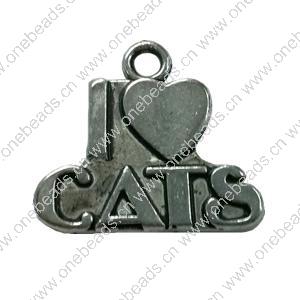 Pendant. Fashion Zinc Alloy jewelry findings. letter 20x21mm. Sold by Bag