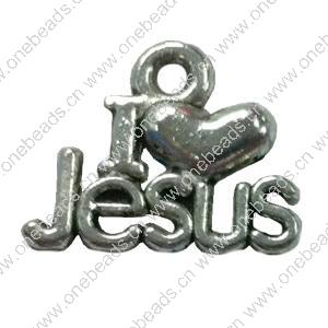 Pendant. Fashion Zinc Alloy jewelry findings. letter 12x15mm. Sold by Bag