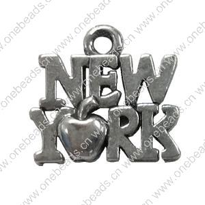 Pendant. Fashion Zinc Alloy jewelry findings. letter 15x18mm. Sold by Bag