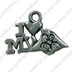 Pendant. Fashion Zinc Alloy jewelry findings. letter 15x18mm. Sold by Bag