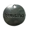 Pendant. Fashion Zinc Alloy jewelry findings. Flat Round 20x20mm. Sold by Bag
