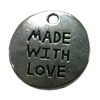 Pendant. Fashion Zinc Alloy jewelry findings. Flat Round 20x20mm. Sold by Bag
