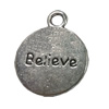 Pendant. Fashion Zinc Alloy jewelry findings. Flat Round 20x18mm. Sold by Bag
