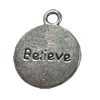 Pendant. Fashion Zinc Alloy jewelry findings. Flat Round 20x18mm. Sold by Bag