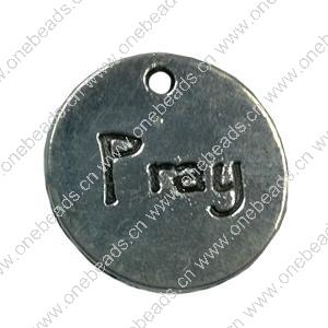 Pendant. Fashion Zinc Alloy jewelry findings. Flat Round 20x20mm. Sold by Bag