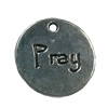 Pendant. Fashion Zinc Alloy jewelry findings. Flat Round 20x20mm. Sold by Bag
