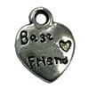 Pendant. Fashion Zinc Alloy jewelry findings. Heart 12x10mm. Sold by Bag
