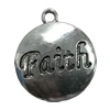 Pendant. Fashion Zinc Alloy jewelry findings. Flat Round 31x35mm. Sold by Bag
