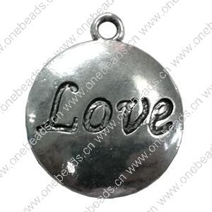 Pendant. Fashion Zinc Alloy jewelry findings. Flat Round 31x35mm. Sold by Bag
