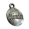 Pendant. Fashion Zinc Alloy jewelry findings. Flat Round 15x12mm. Sold by Bag
