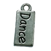 Pendant. Fashion Zinc Alloy jewelry findings. Rectangle 17x8mm. Sold by Bag
