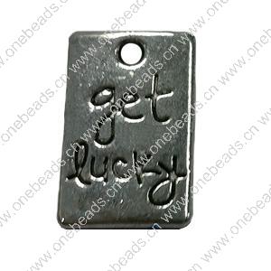 Pendant. Fashion Zinc Alloy jewelry findings. Rectangle 17x10mm. Sold by Bag