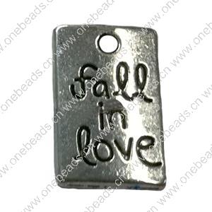 Pendant. Fashion Zinc Alloy jewelry findings. Rectangle 17x10mm. Sold by Bag