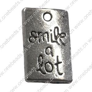 Pendant. Fashion Zinc Alloy jewelry findings. Rectangle 17x10mm. Sold by Bag