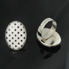 Rings, Zinc alloy settings with resin cameos,Head size:26x19mm, adjustable,Sold By PC
