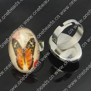 Rings, Zinc alloy settings with resin cameos,Head size:26x19mm, adjustable,Sold By PC