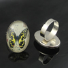 Rings, Zinc alloy settings with resin cameos,Head size:26x19mm, adjustable,Sold By PC