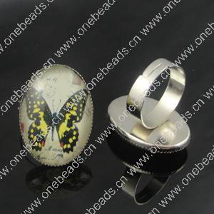 Rings, Zinc alloy settings with resin cameos,Head size:26x19mm, adjustable,Sold By PC