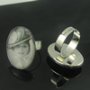 Rings, Zinc alloy settings with resin cameos,Head size:26x19mm, adjustable,Sold By PC