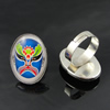 Rings, Zinc alloy settings with resin cameos,Head size:26x19mm, adjustable,Sold By PC
