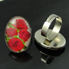 Rings, Zinc alloy settings with resin cameos,Head size:26x19mm, adjustable,Sold By PC
