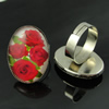 Rings, Zinc alloy settings with resin cameos,Head size:26x19mm, adjustable,Sold By PC