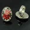 Rings, Zinc alloy settings with resin cameos,Head size:26x19mm, adjustable,Sold By PC
