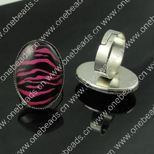 Rings, Zinc alloy settings with resin cameos,Head size:26x19mm, adjustable,Sold By PC